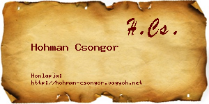 Hohman Csongor névjegykártya