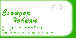 csongor hohman business card